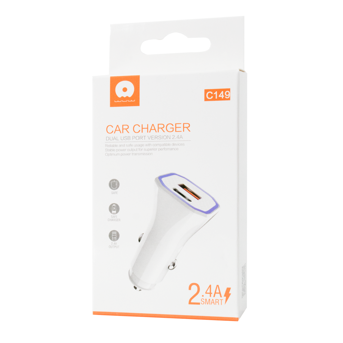 WUW Car Charger USB +Type-C 2.4A  C149