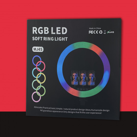 Кольцевая лампа Ring Light RGB LED MJ45 45см
