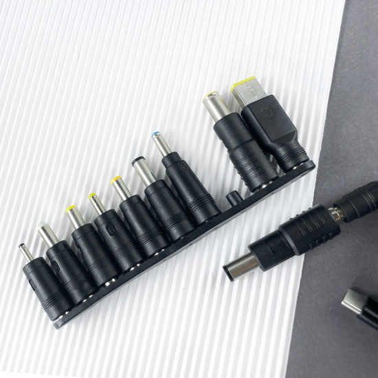 Кабель питания для ноутбука 65W с набором переходников с USB Type-C на DC 10 in 1