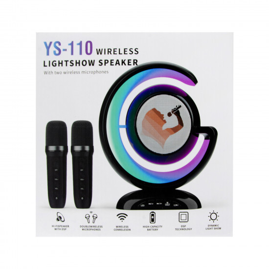Портативная колонка с микрофонами YS-110 Bluetooth LED
