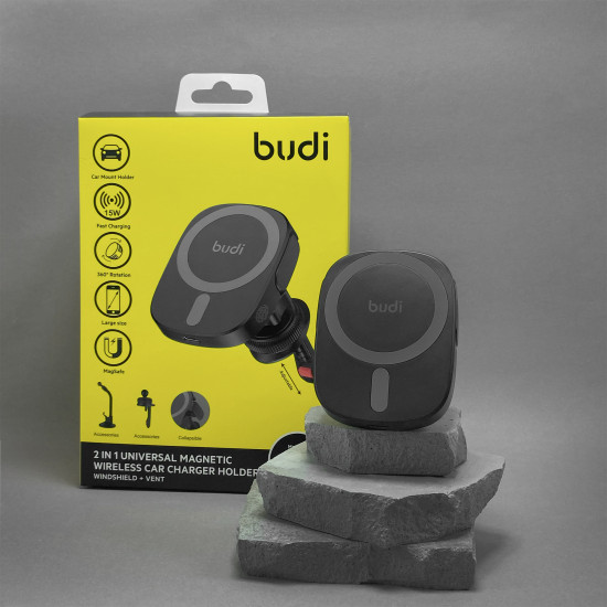 CM570B - Budi Wireless Car Charger Phone Holder