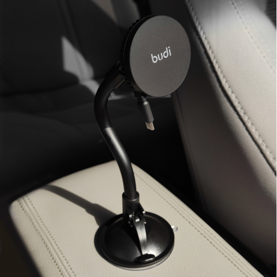 CM579B - Budi  Universal Magnetic Wireless Car Charger and Holder - Windshield + Vent + Retractable