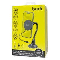 CM579B - Budi  Universal Magnetic Wireless Car Charger and Holder - Windshield + Vent + Retractable / Автомобільні тримачи + №9948