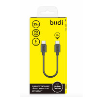 DC023TT025B - USB-кабель Budi Type-C to Type-C Charge/Sync PD 65W 25cm / Кабелі / Перехідники + №9967