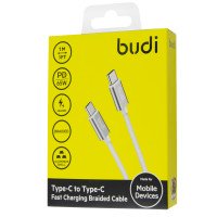 DC103TT10W - USB-кабель Budi Type-C to Type-C Fast Charging Braided Cable 1m / Budi + №9952