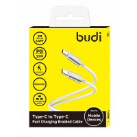 DC103TT20W - USB-кабель Budi Type-C to Type-C Fast Charging Braided Cable 2m / Кабелі + №9953