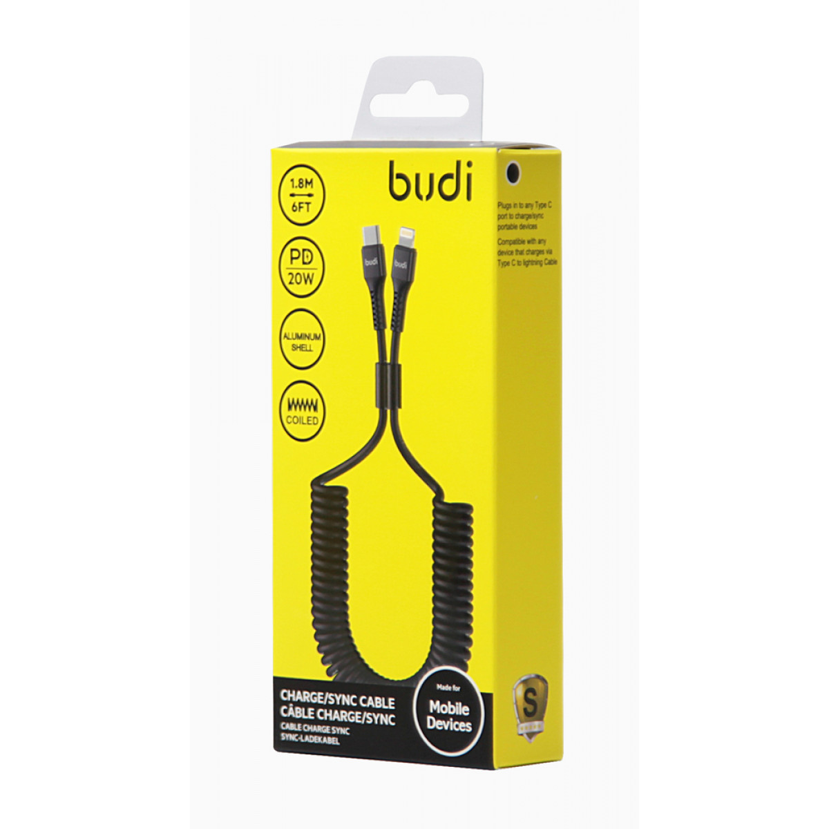 DC210TLS Budi Type-C to lightning cable Budi 1,8m 20W