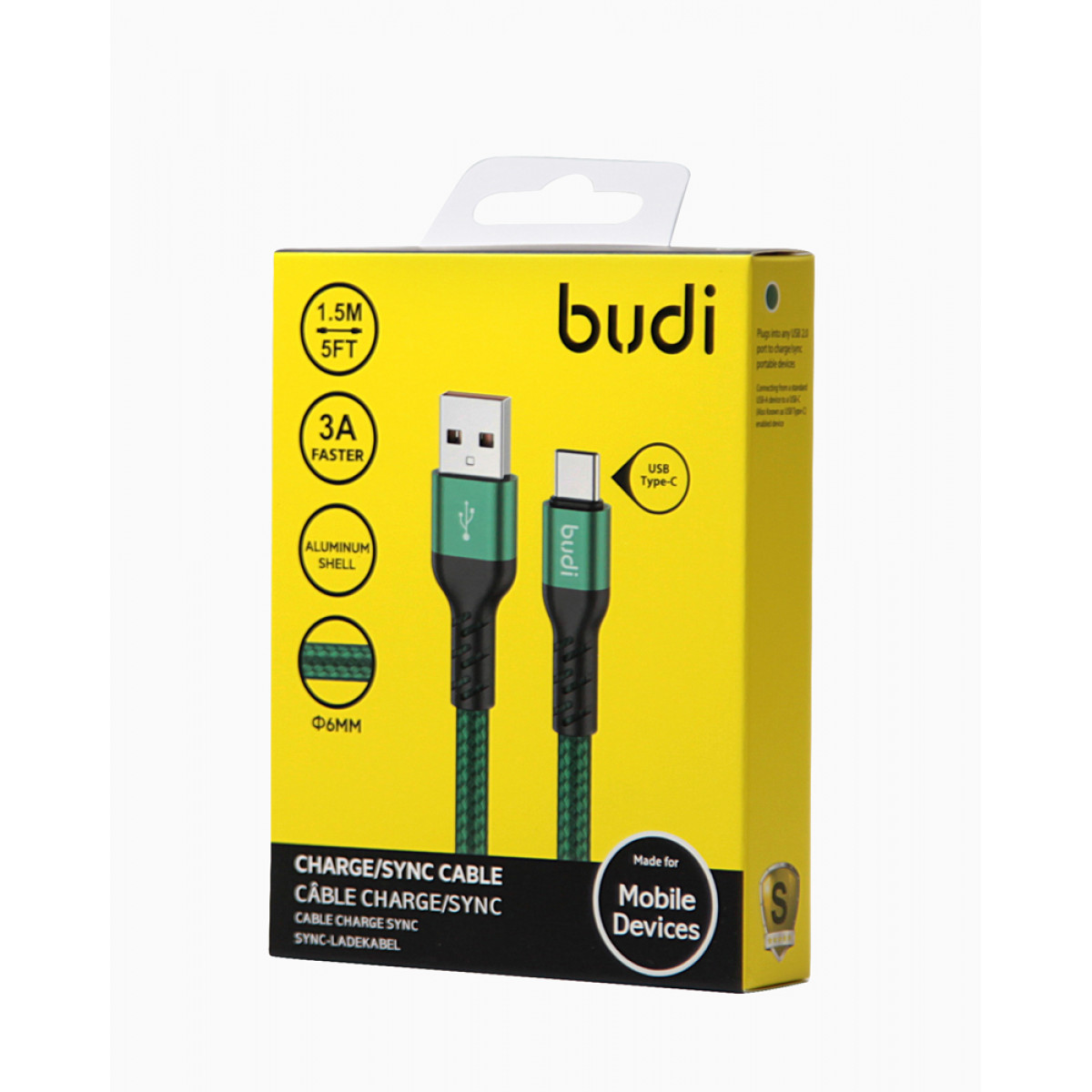 DC232T- Budi USB Cable Type-C to Type-C