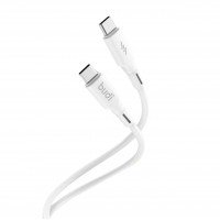 DC256TT10W - Budi USB Cable Type-C to Type-C Liquid Silica Gel PD 65W 1m / Кабеля + №9951