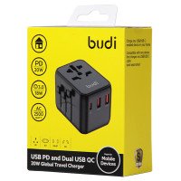 M8J333 - Home Charger Budi 4 USB,25W,Global Travel Charger with UK plug / Зарядные устройства + №3040