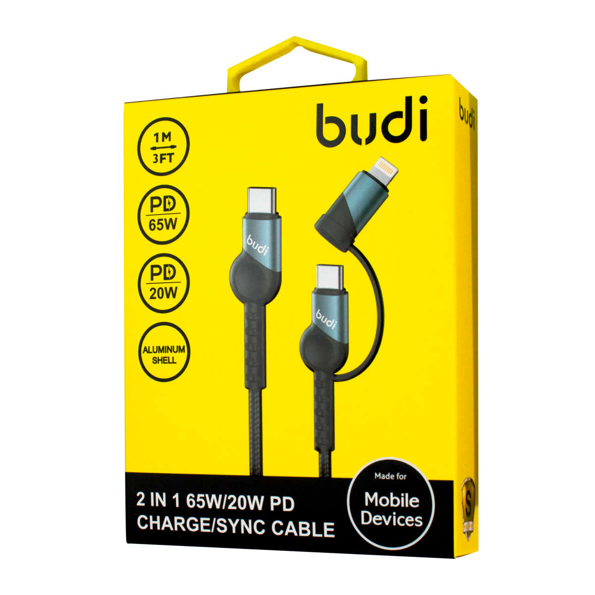 DC231TTL10B Charge/Sync Cable 2 in 1 65W/20W PD