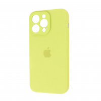 Square Full Silicone Case Close Camera iPhone 13 Pro Max / Цветные однотонные + №3685