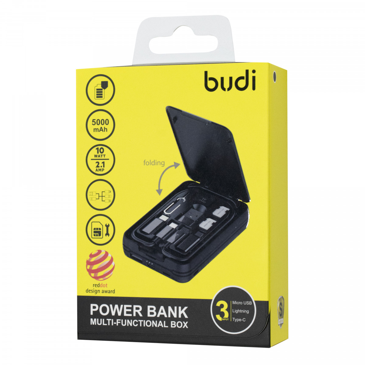 PB515PB - Budi Power Bank Mlti-Functional Box 2.1A, 10W, 5000 mAh
