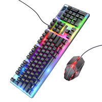 Клавиатура и мышь Hoco GM18 Luminous gaming keyboard and mouse set / Клавіатури + №8043