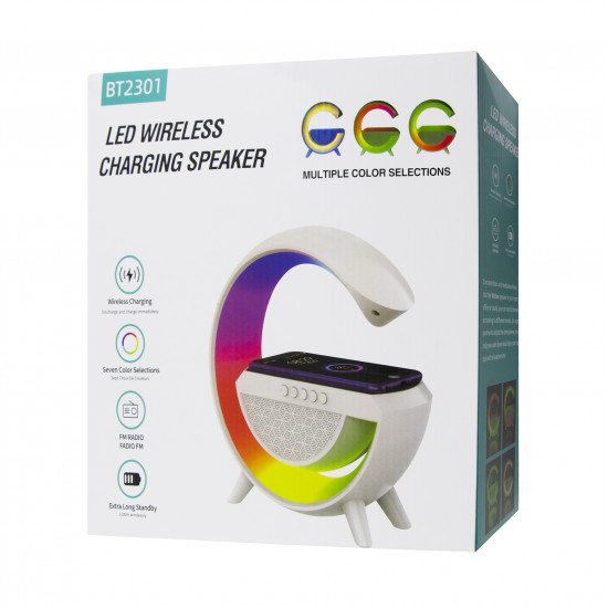 Колонка світильник з Bluetooth та бездротовою зарядкою BT2301