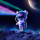 Ночник LED звездное небо космонавт (с пультом)
