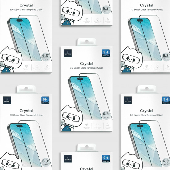 WIWU Защитное стекло GT-018 3D Super Clear Tempered Glass for IP15 Pro