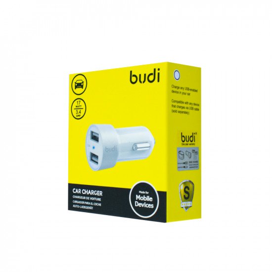 CC622BS - Car charger Budi 2 USB 2.4A QC 3.0