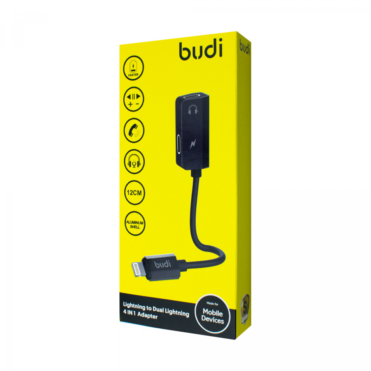 M8J139LL - Budi Lightning to Dual Lightning 4in1 Adapter