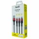M8J162T3 - 3in1 Charge Cable，Braided Cable With Metal shell 1.2m