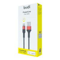 M8J162T - Type C  to USB Charge/Sync Braided Cable With Metal shell / M8J162L - USB Кабель Budi  Lighting to USB Charge Braided Cable With Metal shell 1m + №3056