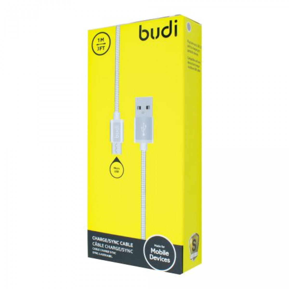 M8J172M - USB-кабель Budi Metal Micro USB 1м