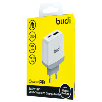 AC940VEW - Home Charger Budi QC 18W 3.0 +Type-C PD18W Charge Fastly / Адаптери + №3036