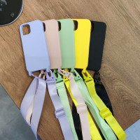 Strap Silicone Case iPhone 13 Pro / Цветные однотонные + №1306