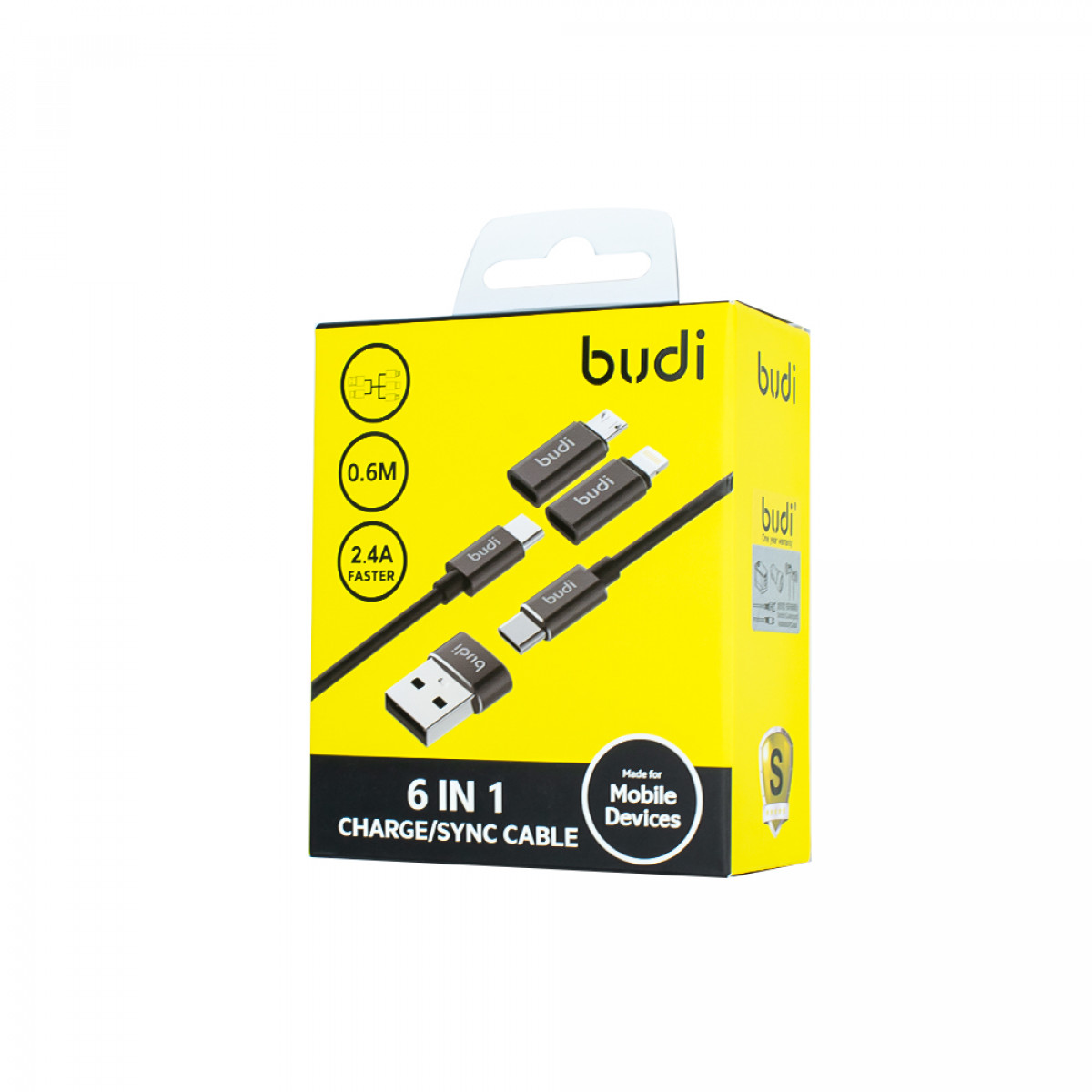 DC180A - 6in1 Charge Sync Cable 0.6m 2.4A