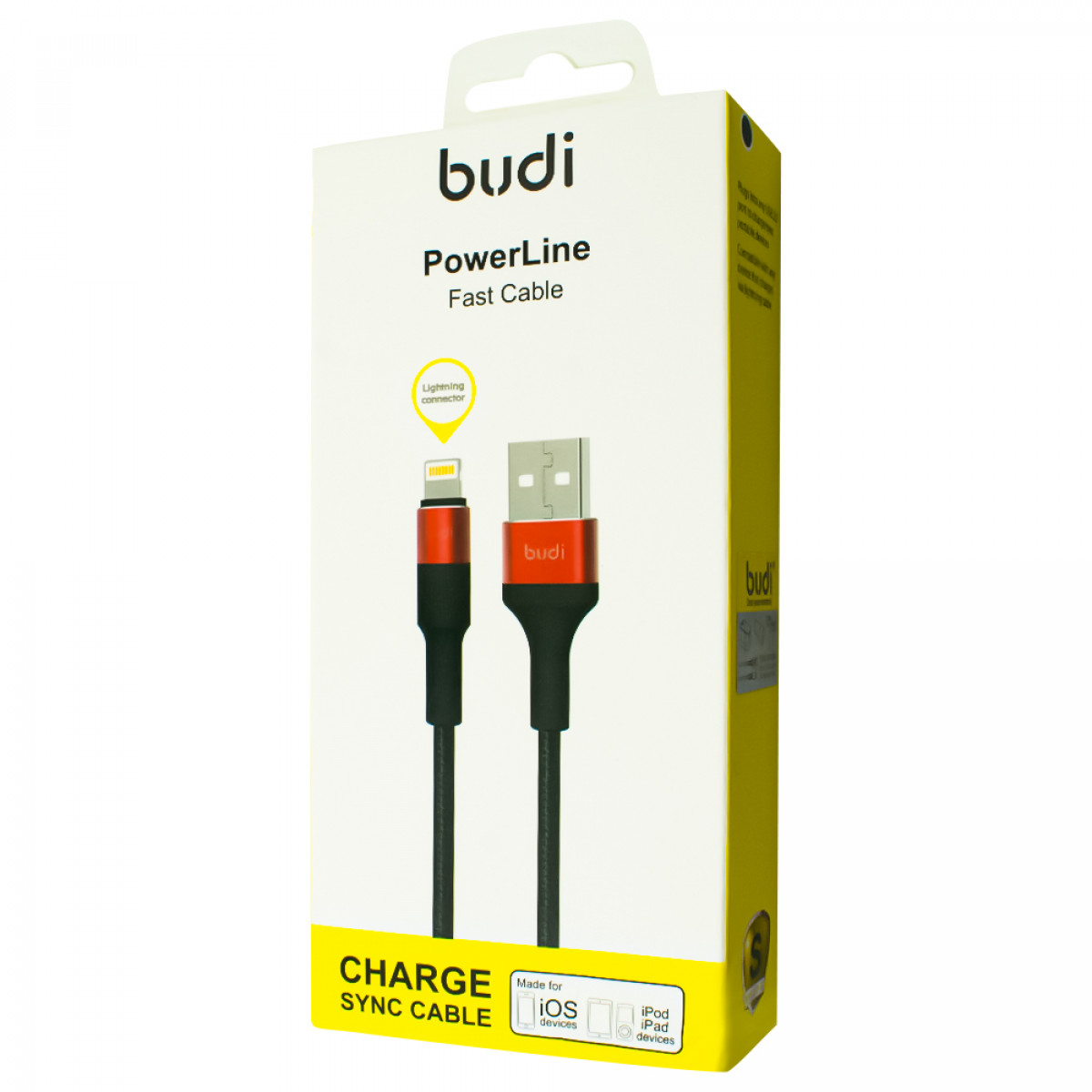 M8J162L - USB Кабель Budi  Lighting to USB Charge Braided Cable With Metal shell 1m