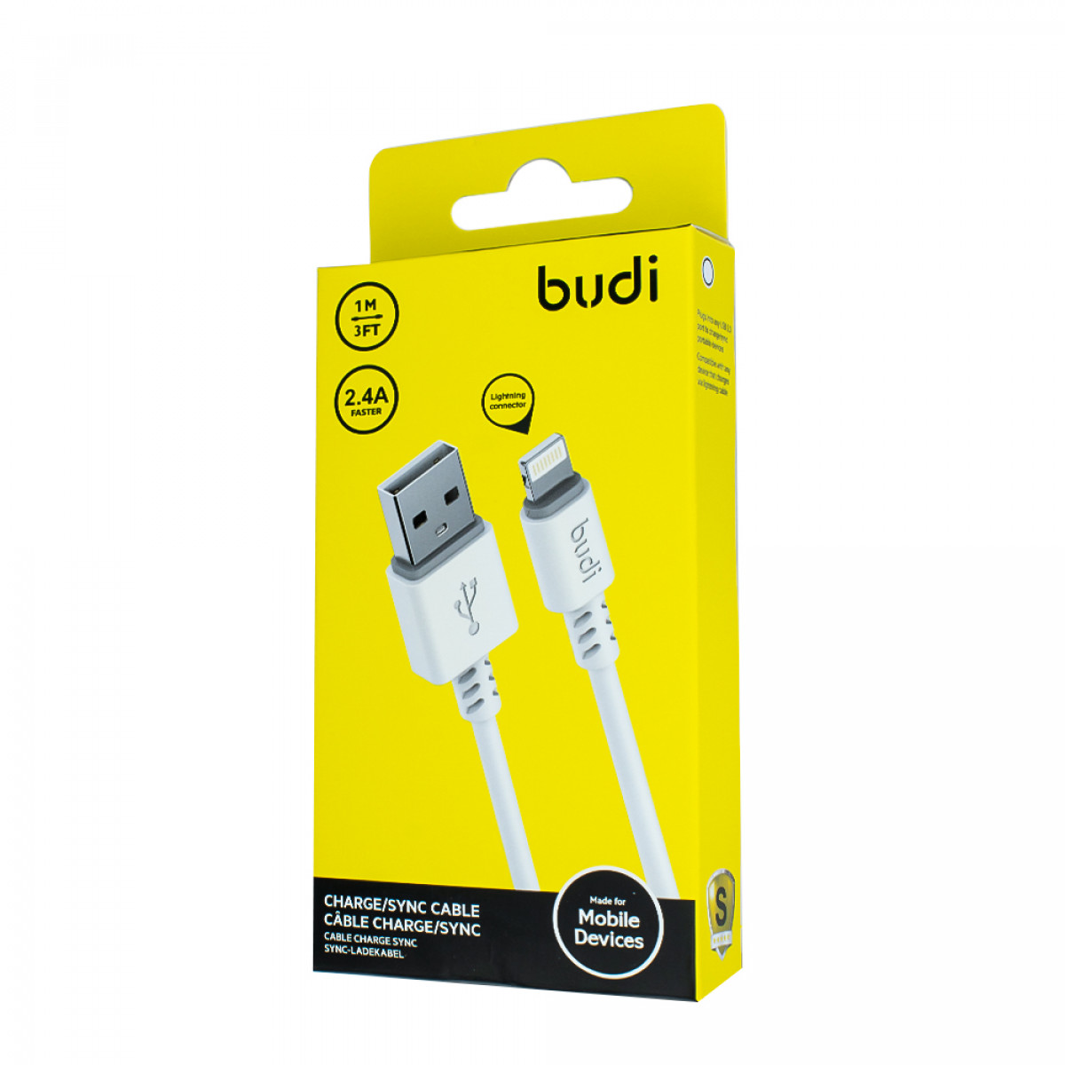 M8J011L - USB-кабель Budi Lightning to USB Charge/Sync 1м