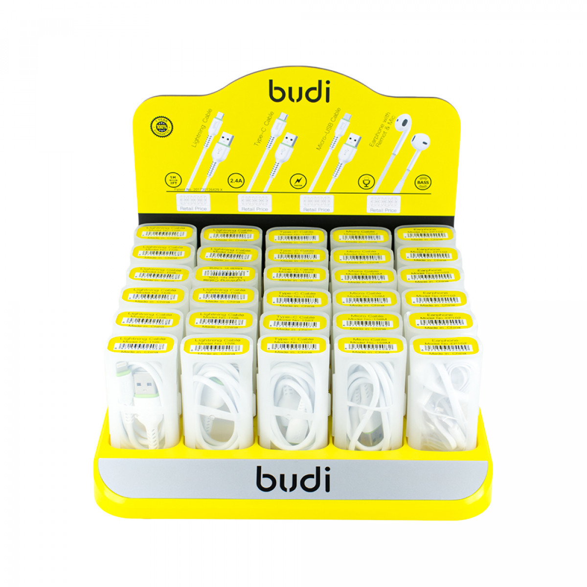 701 - Budi Stand Multi Slots USB+Earphone