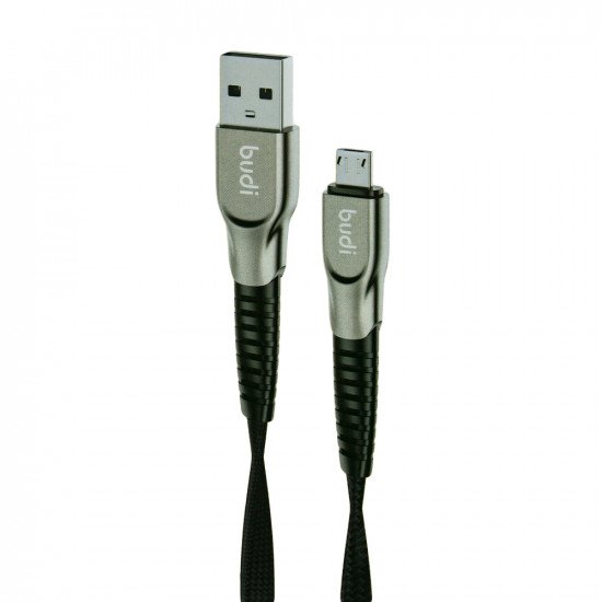 DC213M10B - USB-кабель Budi Micro in cloth 1m, 2.4A Faster, Aluminum shell