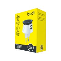 M8J305E - Home Charger Budi 2 USB 2.4A with stand / M8J321TE - Air Home Charger Smart Fast Charge Budi PD Type-C Port 18W + №3718