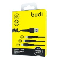 M8J150T3S - 3in1 Charge Sync Faster Cable 2m 2A / Budi + №3741