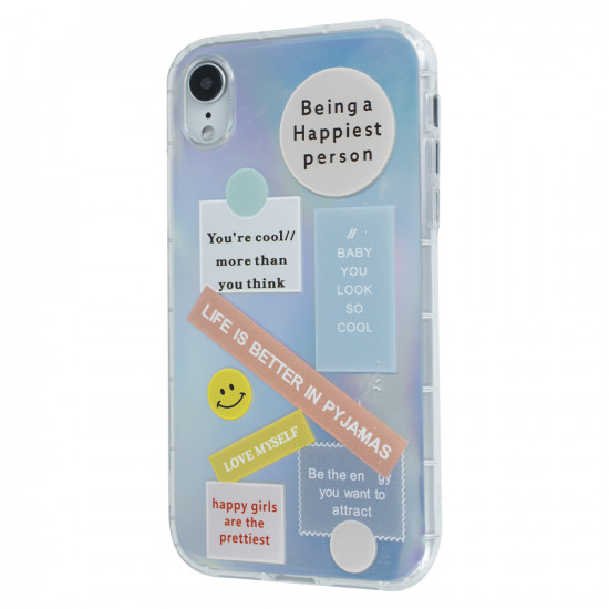 TPU Gradient Smile Popsockets Case Apple Iphone XR