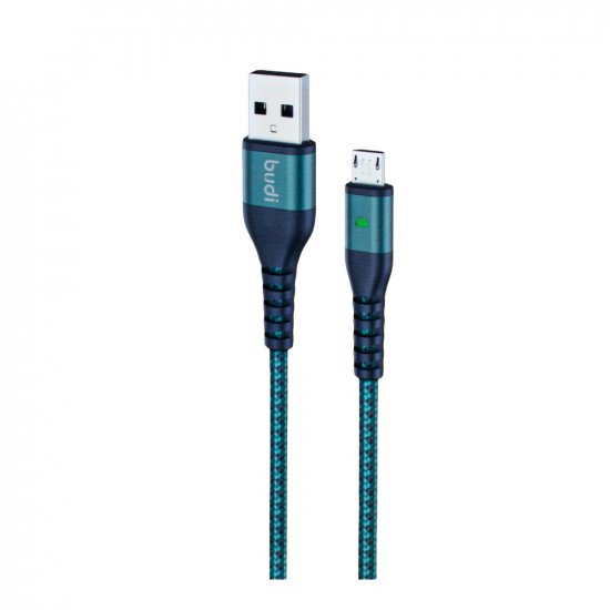 M8J211M (DC211M10L) - USB-кабель Budi Micro in cloth 1m, 2.4A Faster, Aluminum shell
