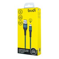 M8J211M (DC211M10L) - USB-кабель Budi Micro in cloth 1m, 2.4A Faster, Aluminum shell / M8J199M - Micro USB to USB Charge/Sync Cable 1m With Metal shell + №3082