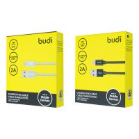 M8J180 - USB-кабель Budi Lightning in cloth 1m / USB Cable QLT-Power XUD-3, Lightning + №3104