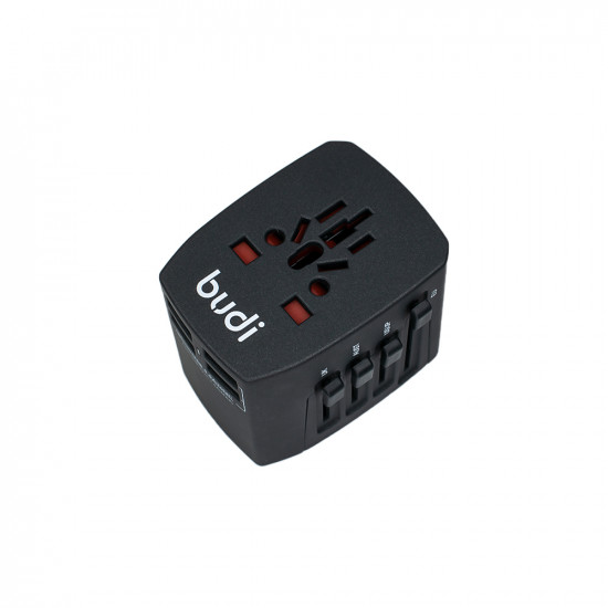 M8J333 - Home Charger Budi 4 USB,25W,Global Travel Charger with UK plug
