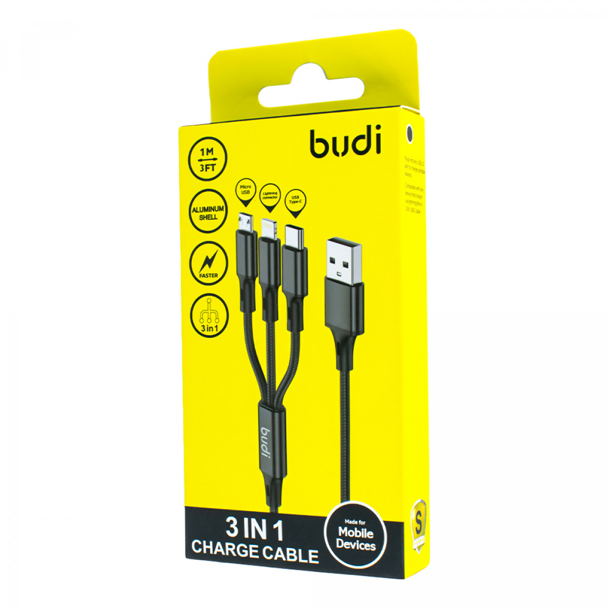 DC203A8B - Budi 3 in 1 Usb Cable