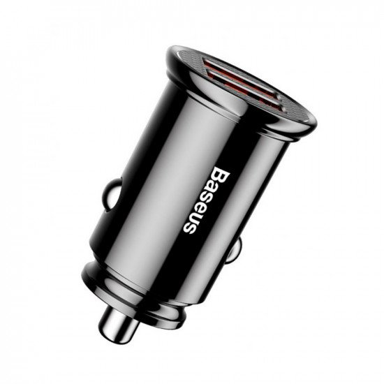 CCALL-YD01 - Baseus Circular Plastic A+A 30W Dual QC3.0 Quick Car Charger