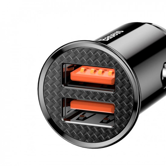 CCALL-YD01 - Baseus Circular Plastic A+A 30W Dual QC3.0 Quick Car Charger