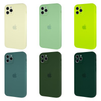 Square Full Silicone Case Close Camera iPhone 11 Pro / Цветные однотонные + №1314