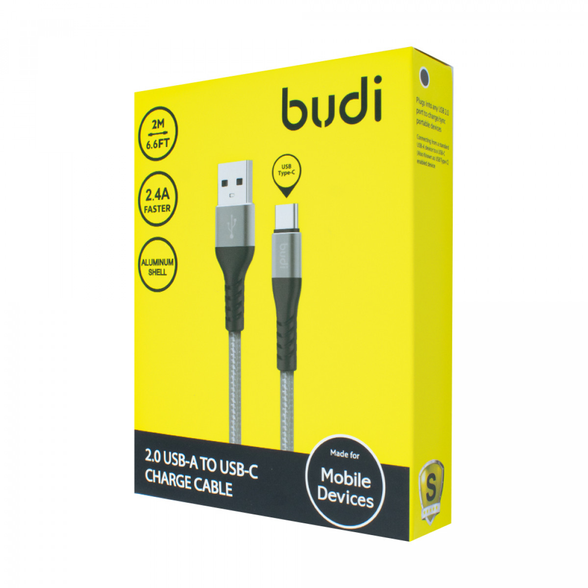 M8J197T (DC197T20H) - USB-кабель Budi Type-C to USB Charge/Sync 2м