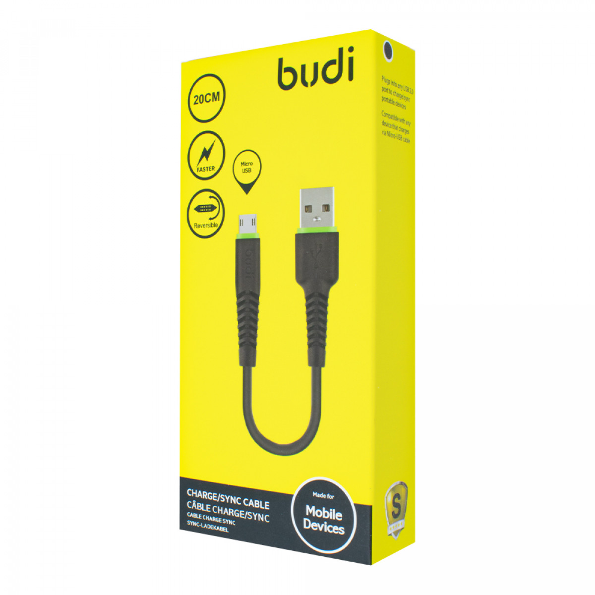 M8J150M20 - USB Кабель Budi Micro USB TPE 0.2m