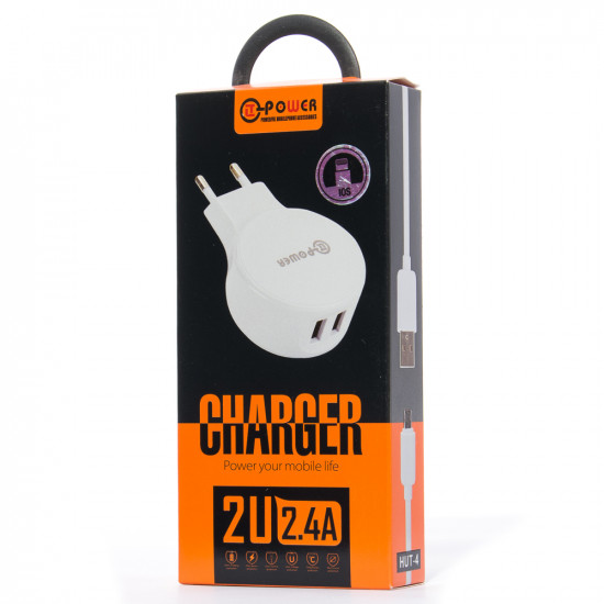СЗУ QLT-POWER HUT-4 Lightning, 2 USB