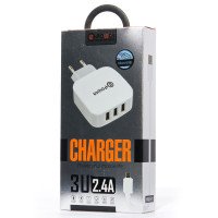 СЗУ QLT-POWER HUS-1 Micro, 3 USB / Адаптеры + №7275