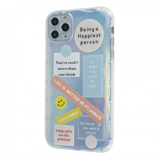 TPU Gradient Smile Popsockets Case Apple Iphone 11 Pro Max