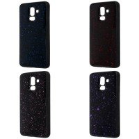 Confetti Black TPU Case Samsung J8 / Стразы и блёстки + №2798